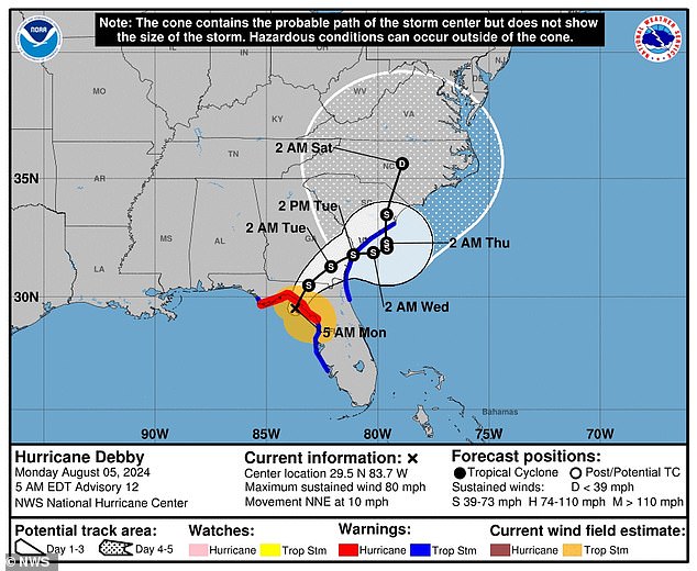 Most meteorologists agree that the storm will continue to batter the Sunshine State before moving northeast through Georgia, the Carolinas and Virginia.