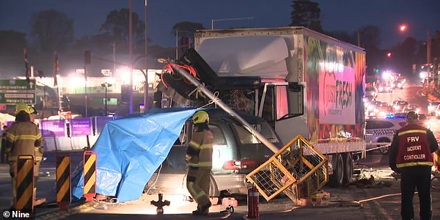 The intersection of Manningham and Bulleen Road was closed for most of Monday morning following the horrific crash