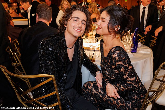 For the past 18 months, Jenner has been in a relationship with Timothee Chalamet, 28, who brought her along to his date at the Golden Globes in January (pictured)