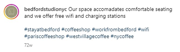 But it offered free Wi-Fi last year in an effort to attract customers in its early Instagram posts