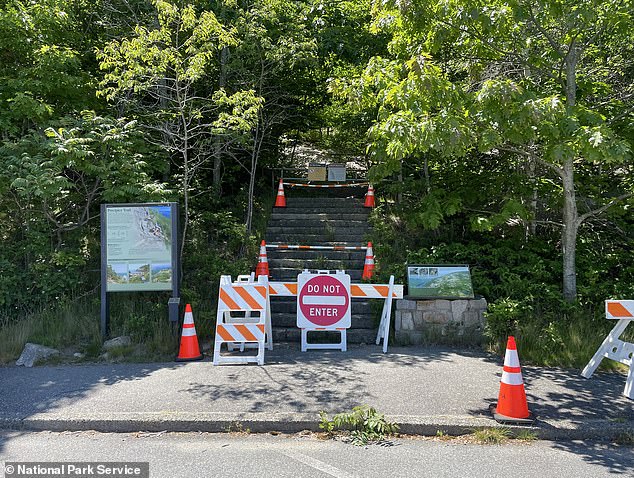 The National Park Service released this photo, which clearly shows that the Precipice Trail is closed