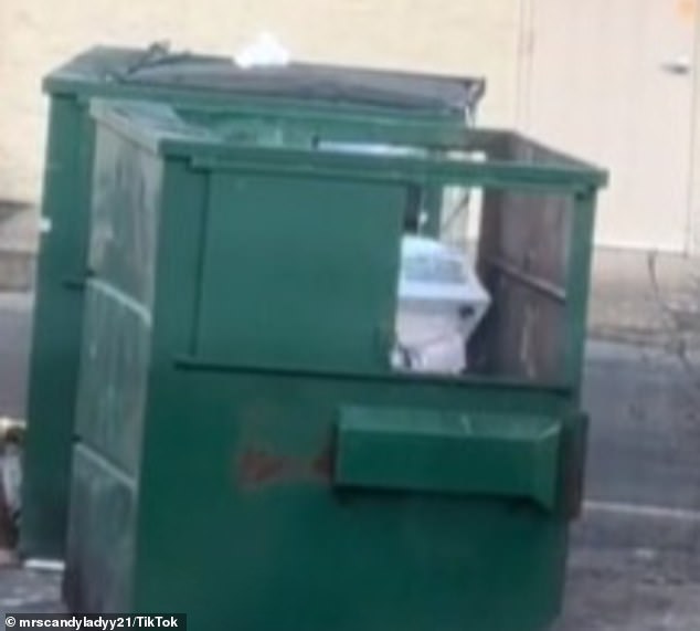 TikTok captured the moment the man appeared to empty trash cans full of people's mail