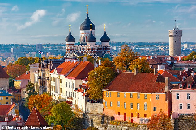 Tallinn, the capital of Estonia (pictured) in Northern Europe, was voted the second most beautiful city in the world (stock photo)