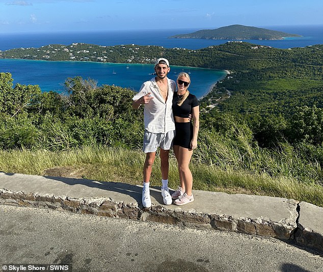 Skylie and Stephen sometimes travel together and visited Magens Bay Beach in the US Virgin Islands