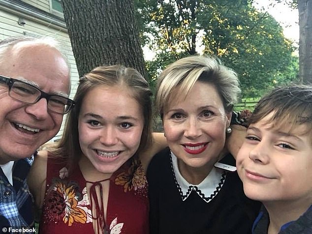 Governor Walz takes a selfie with his wife Gwen and their children Hope and Gus, both conceived through IVF and fertility treatment