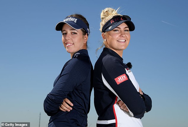 Hull will tee off at Le Golf National with good friend and fellow British star, Georgia Hall (L)