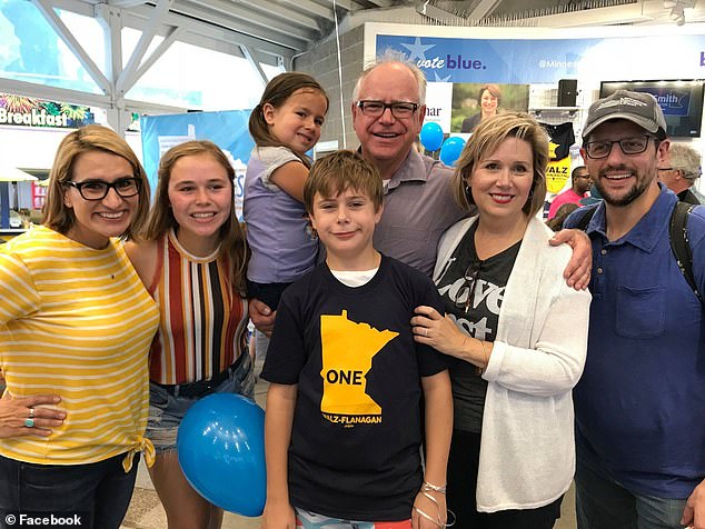 Gwen Walz (second from right, in white jacket) is a teacher like her husband. The two met when they were both teaching in temporary classrooms at a public high school in Nebraska and Tim's voice was too loud