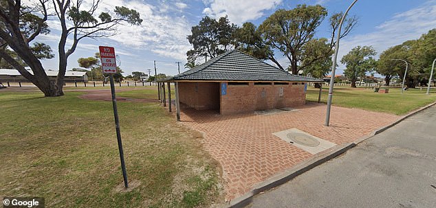 The attack took place late at night at a public toilet block (pictured) in Bluff Point in the mid-west of Western Australia.