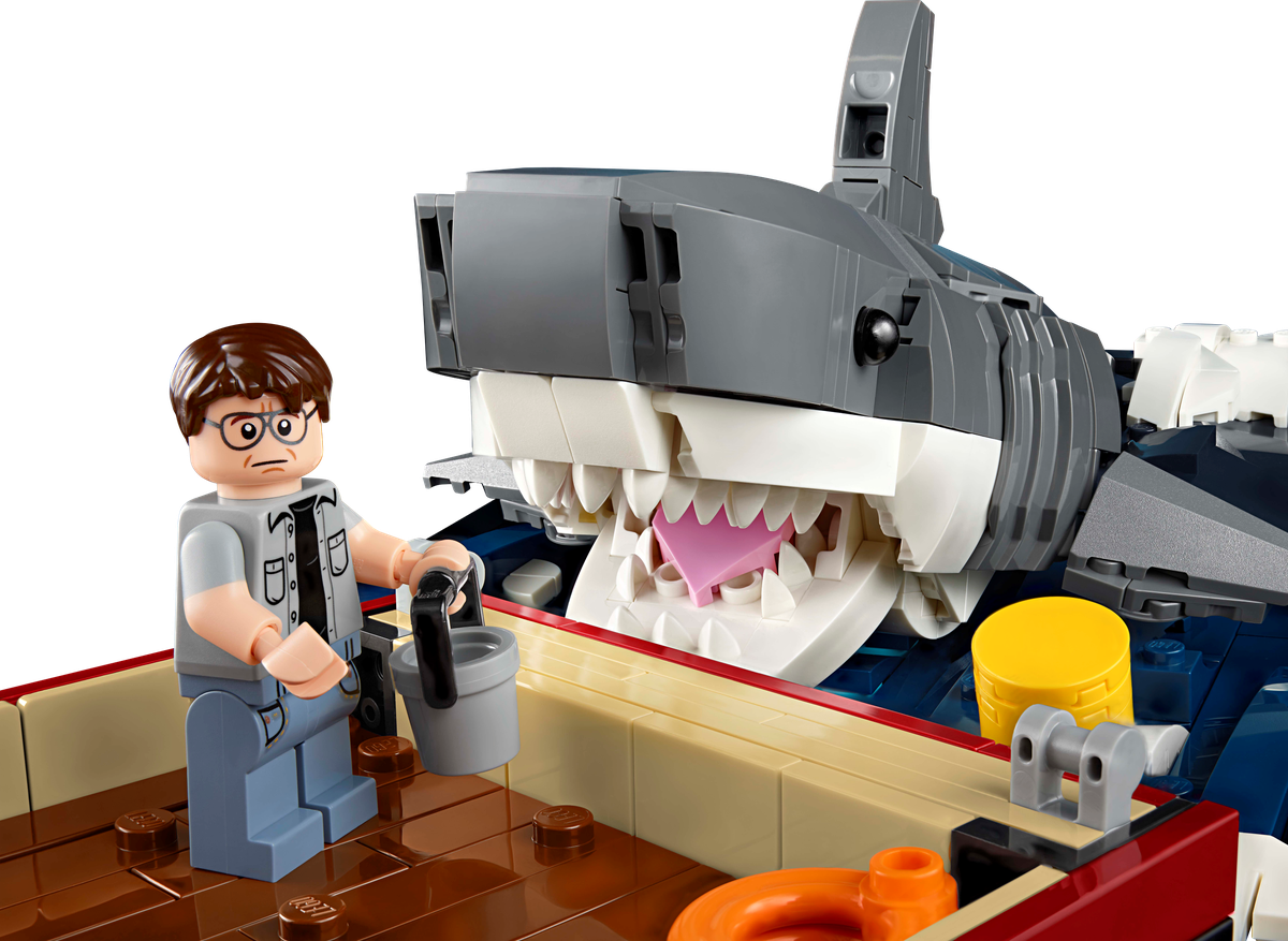 Brody comes face to face with Jaws, in Lego form