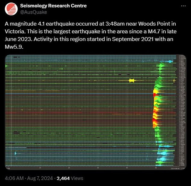 According to the Seismological Research Center, the earthquake was the strongest to hit the region since June 2023 (see photo)