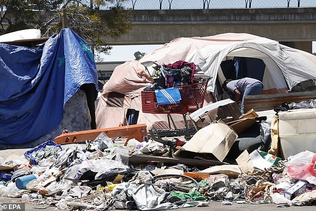 A homeless camp in Oakland, California