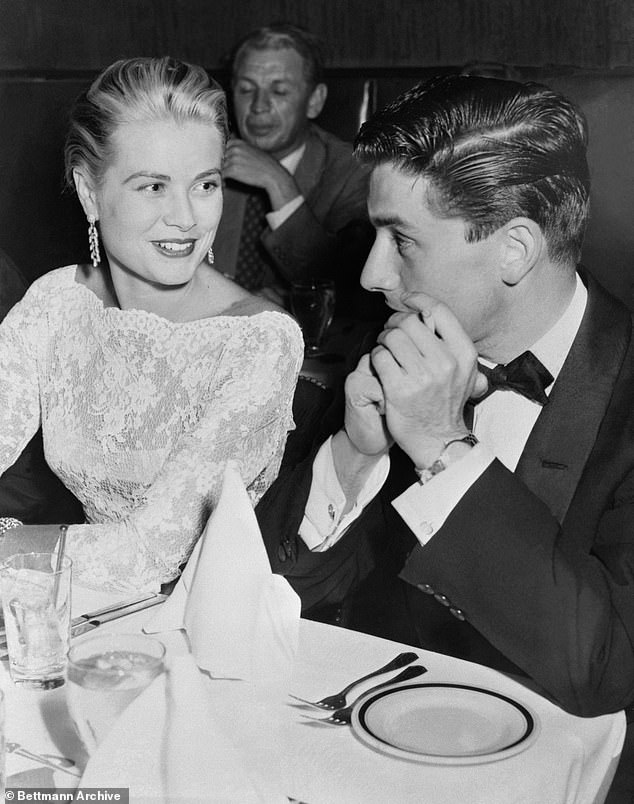 Kanter also represented other A-listers, including Beatty, Grace Kelly, Ronald Reagan and Gene Kelly; pictured with Grace at the Stork club