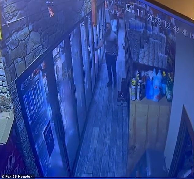 Surveillance footage shows Dicus calmly entering the store where she worked, just hours after he murdered his wife