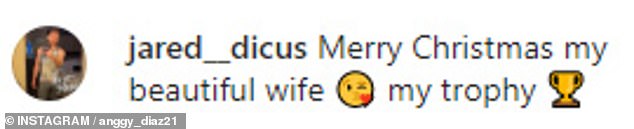 This is the comment Jared Dicus left on his wife's photo of them, just two weeks before he ultimately murdered her