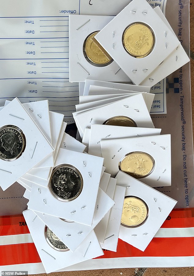 The man allegedly sold the coins (pictured) online for 10 times their face value