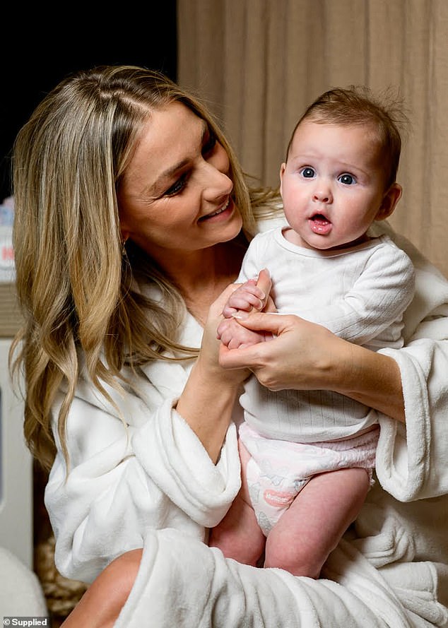 She said her youngest daughter Ruby, whom she welcomed with her husband Tim Robards in March, “loves massages” and got a foot massage at the pop-up.