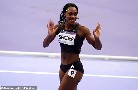 Cindy Sember of Great Britain after the women's 100m hurdles at the Stade de France on Day 12 of the Paris 2024 Olympic Games in France. Date of photo: Wednesday 7th August 2024. PA photo. Photo credits should read: Martin Rickett/PA Wire. RESTRICTIONS: Use subject to restrictions. Editorial use only, no commercial use without prior permission from the rights holder.