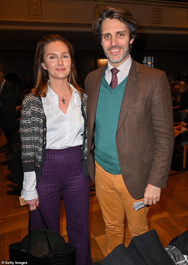 Sophie-Alexandra Evekink and her partner Prince Ludwig von Bayern during the book presentation for "Sisters in the first republic" by Franz Herzog von Bayern in April 2023