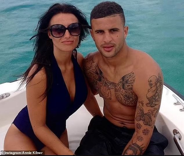 Footballer Kyle Walker with his wife, Annie Kilner. Walker earns £160,000 a week playing for Manchester City