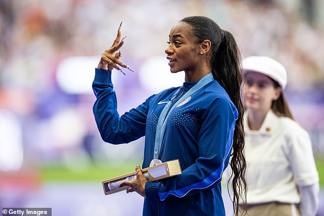 Richardson won a silver medal for her strong performance in the 100 meter sprint