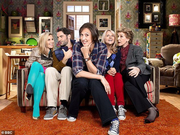 Miranda Hart, her co-star and friend, is also a huge Strictly fan. Hadland said: 'We love watching it and being fans (Pictured with Miranda with Hart)