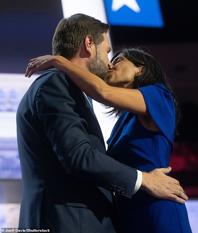 “I gave my wife a nice kiss,” Vance said of the moment he hugged Usha after his speech at the Republican National Convention