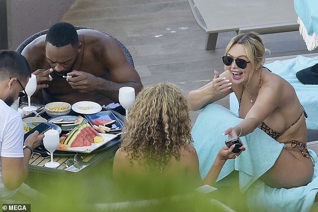 Larsa Pippen's 33-year-old ex was spotted ingesting the mysterious powder at a crowded table, using a metal object to smell the substance