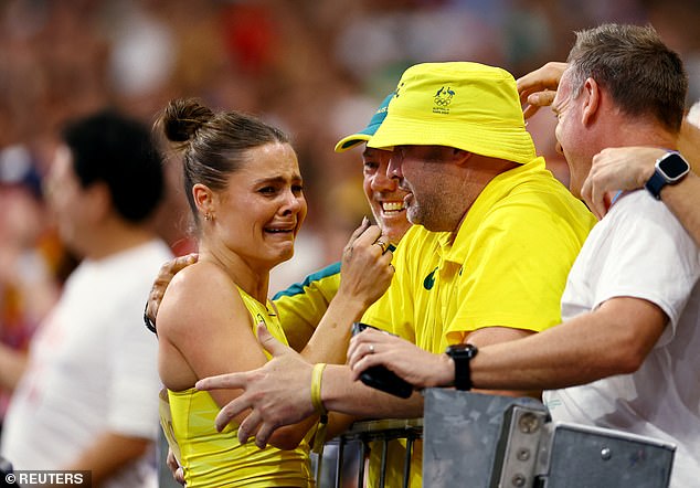 The Australian was beside herself with emotion after her stunning victory