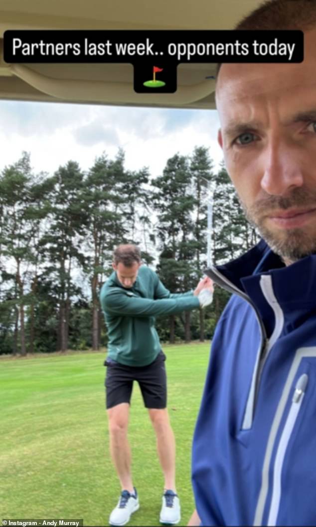 Murray shared an update on his Instagram page showing the pair competing on the golf course