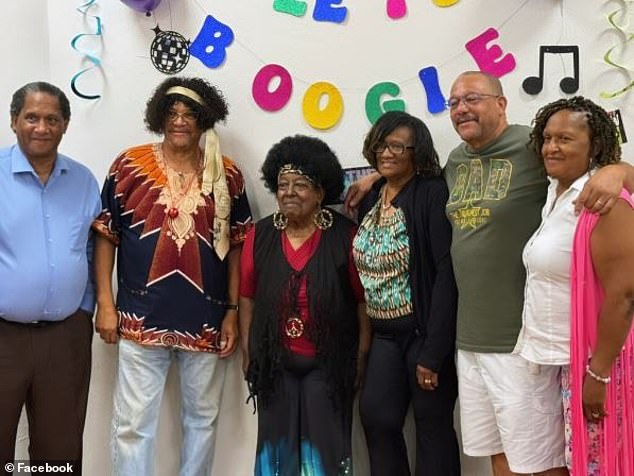 The family members, who traveled from several states, gathered in Florida last weekend for Wiggins' mother's disco-themed 80th birthday (pictured)