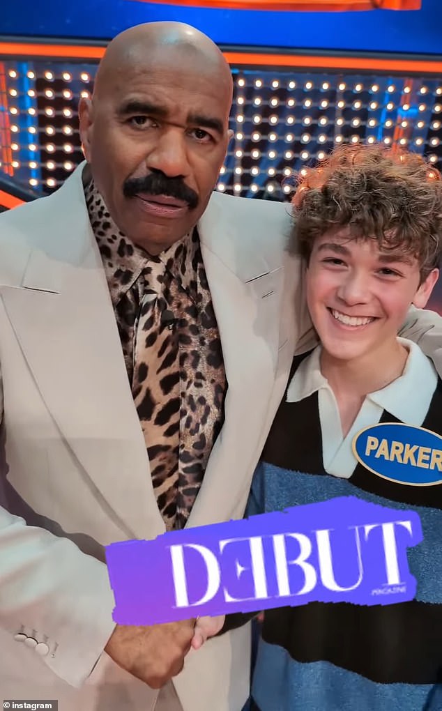 “This is my son Parker making his TV debut,” the devoted father told game show host Steve Harvey about his doppelganger son