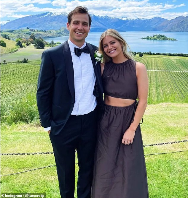 Craig is pictured with his partner, fellow Australian Olympic hockey player Alice Arnott