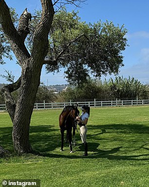 Jenner shared snaps of herself in sunny SoCal with her brunette beauty as they relaxed in the shade of a tree in the middle of a spacious field