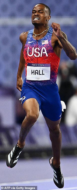 Hall became the fourth fastest man in history at this distance to cross the finish line at the Stade de France