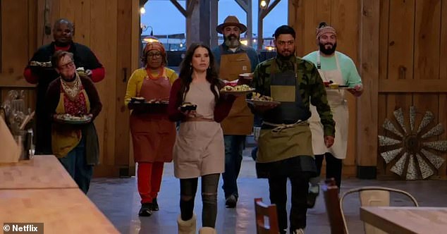 Last year, the brunette beauty (M) was the fifth contestant eliminated from the second season of the Netflix competition Barbecue Showdown, which was won by Iowa pitmaster Thyron Mathews (L)