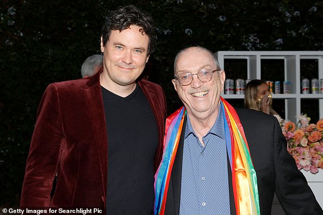 Olds and Steve Pieters attend the special screening of 'The Eyes Of Tammy Faye' in Los Angeles on September 16, 2021. Olds played a young Pat Robertson, a well-known evangelical televangelist. The film won two Oscars