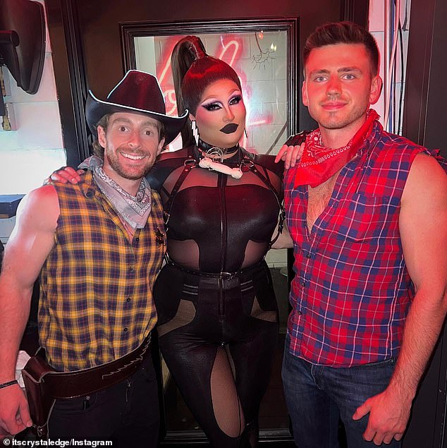 Washington DC-based drag queen Crystal Edge (pictured centre) was also paid to perform at Mr Rudd's Pride party last year