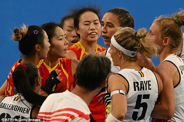 The Belgian players were furious with Yunxia and confronted the Chinese midfielder