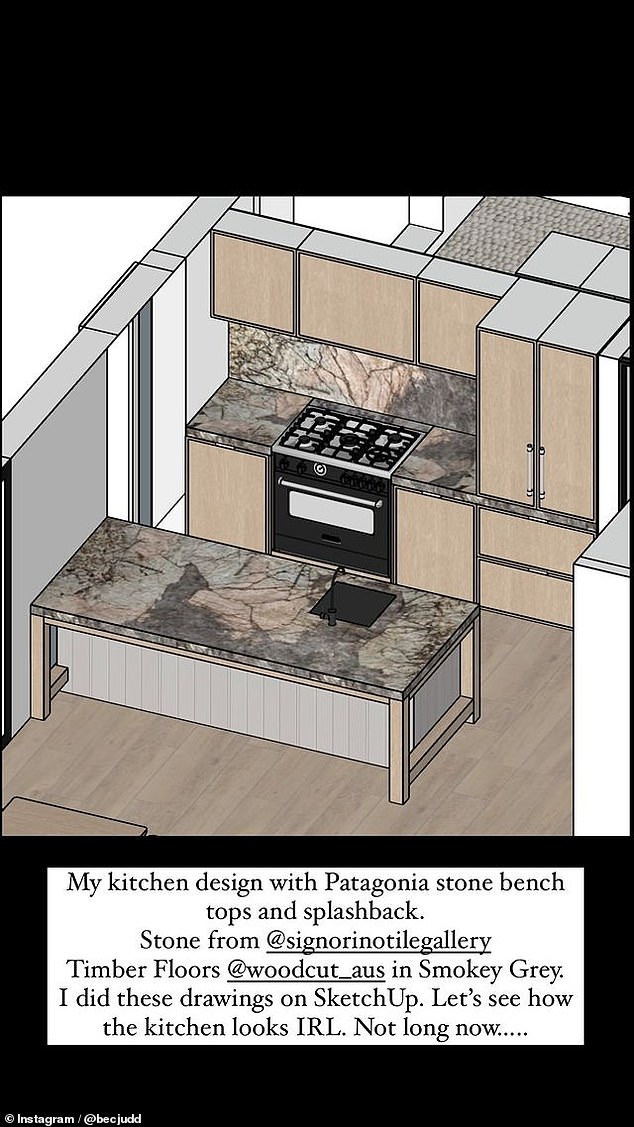 She unveiled plans for a lavish kitchen featuring Patagonia quartz stone from South America