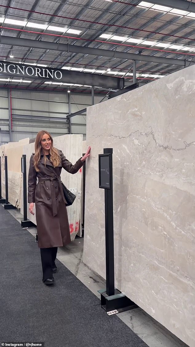 An employee at the Melbourne tile gallery told Daily Mail Australia the Patagonian stone is 