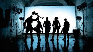 A silhouette of the lead actors in the film adaptation of Lionsgate's Borderlands