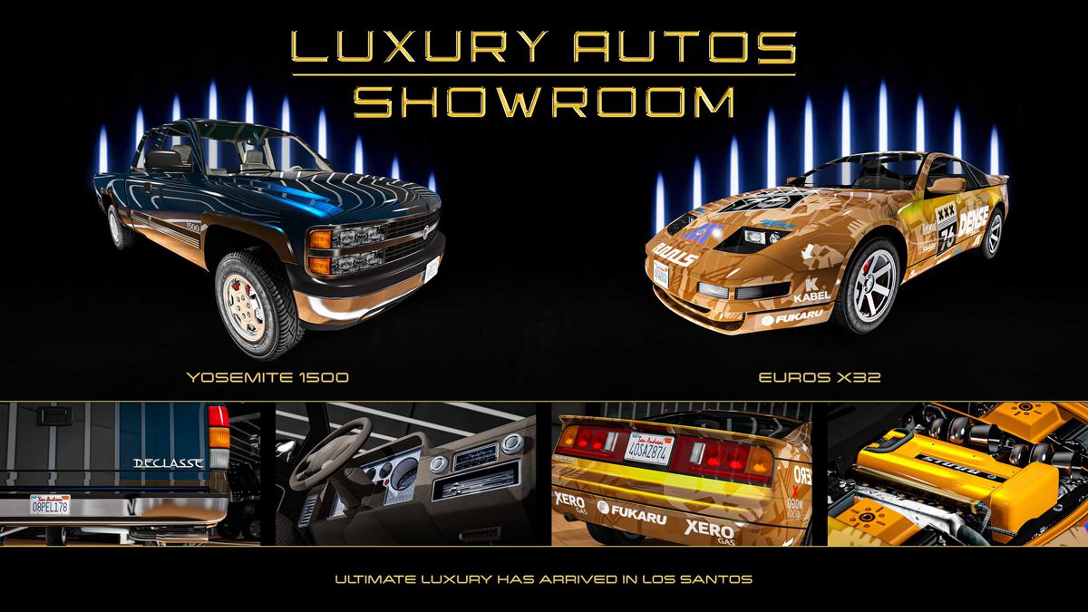 GTA Online Vehicle Promotional Art for Sale at Luxury Autos Showroom