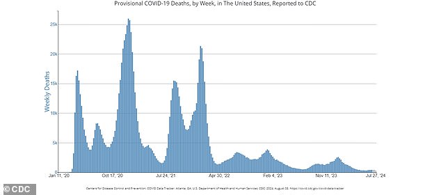 Meanwhile, the number of Covid cases in the US as a whole has continued to decline since November 2023