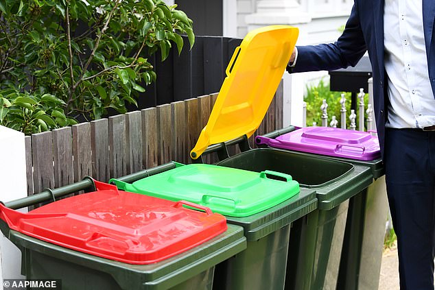 Councils in Victoria could switch to a four-bin system (see image), including a new glass bin with a purple lid, from 1 July 2027 – three years earlier than the original 2030 plan.