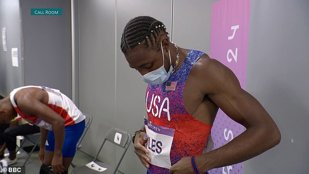 Lyles was seen wearing a mask just before his match in Paris started