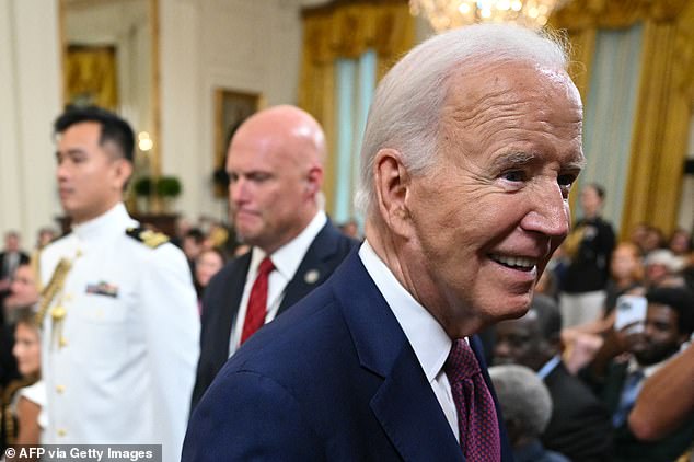 President Joe Biden asked the crowd what he should do next when he leaves. He was captured leaving the East Room after hosting the World Series-winning Texas Rangers at the White House on Thursday