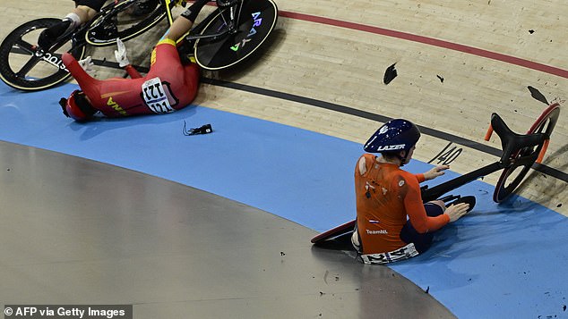 Machine parts flew through the air and cyclists got holes in their clothes