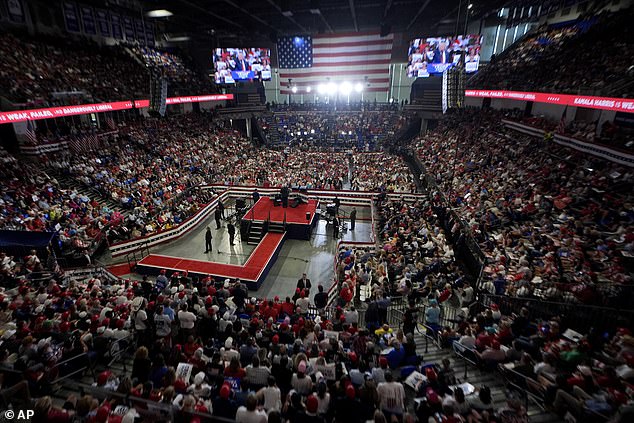 Trump consistently draws thousands of supporters to his massive rallies, filling stadiums and other venues