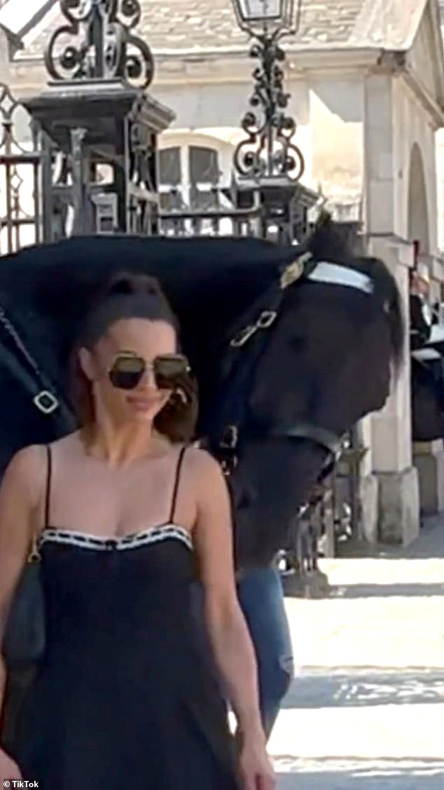 Scheana appeared to turn so quickly in front of the horse that her ponytail brushed against it, possibly causing the horse to panic