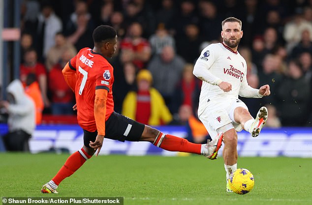 Luke Shaw has not played for United since his departure against Luton Town in February